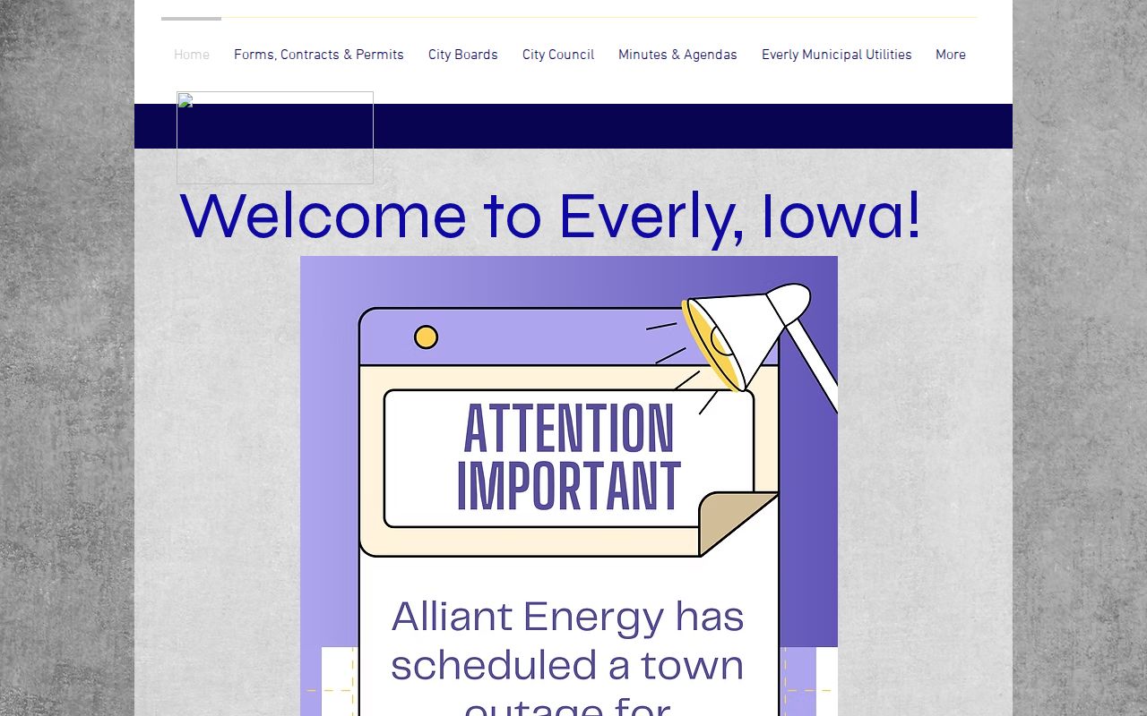 Official Everly city website used for arrest-record routing
