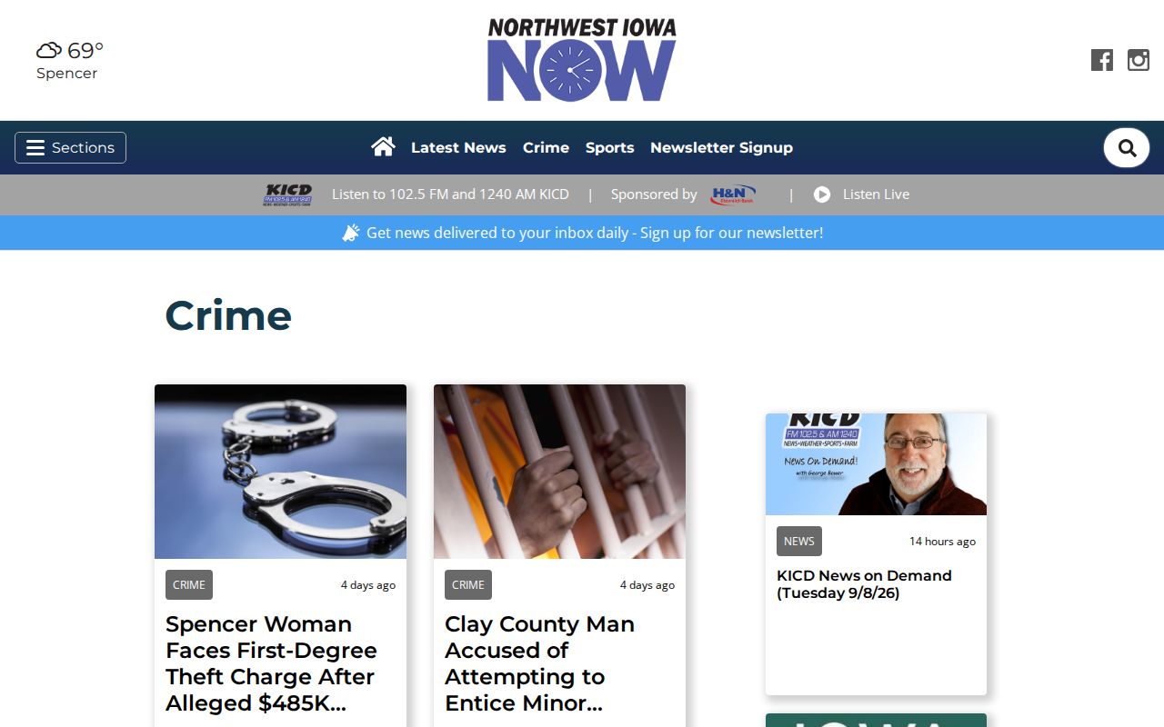 Northwest Iowa Now regional crime archive for Clay County arrest leads