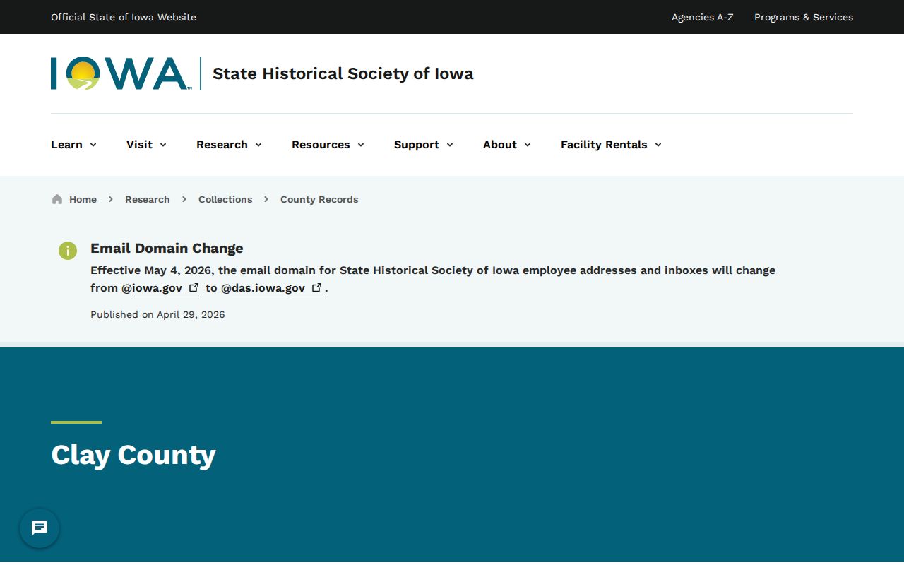 Archive inventory for older Clay County arrest record research